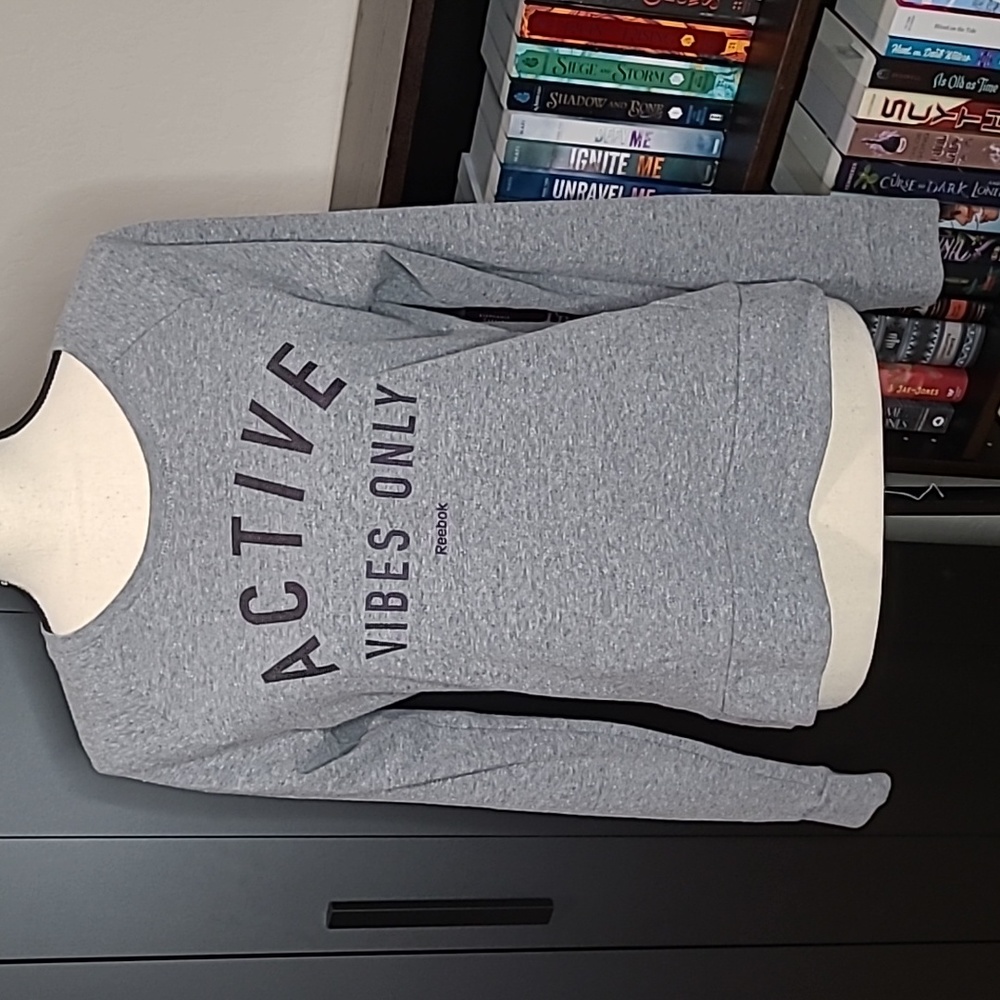 Reebok Gray Sweater | "Active Vibes Only" | Women